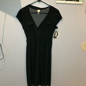 Black polkadot dress